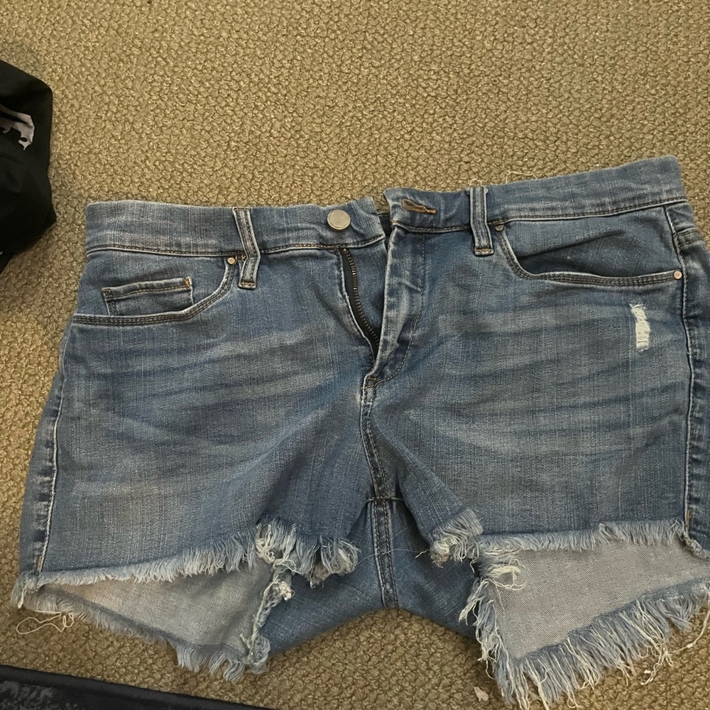 Blank NYC Blue Frayed Jean Shorts